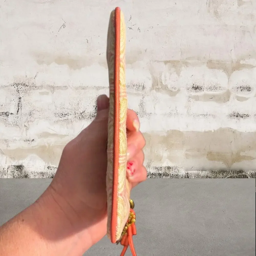 Coach Audrey Op Art Swirl Pink Khaki Canvas Wristlet Wallet or Beauty Item - Picture 7 of 7